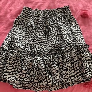 Black and white leopard skirt